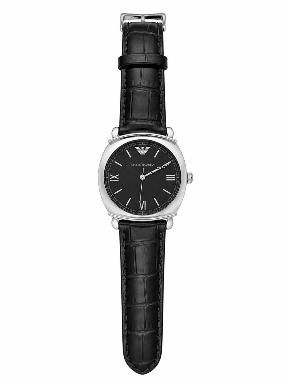 Emporio Armani Men's Black Dial Leather Strap Watch AR-0263 with Box & Cert